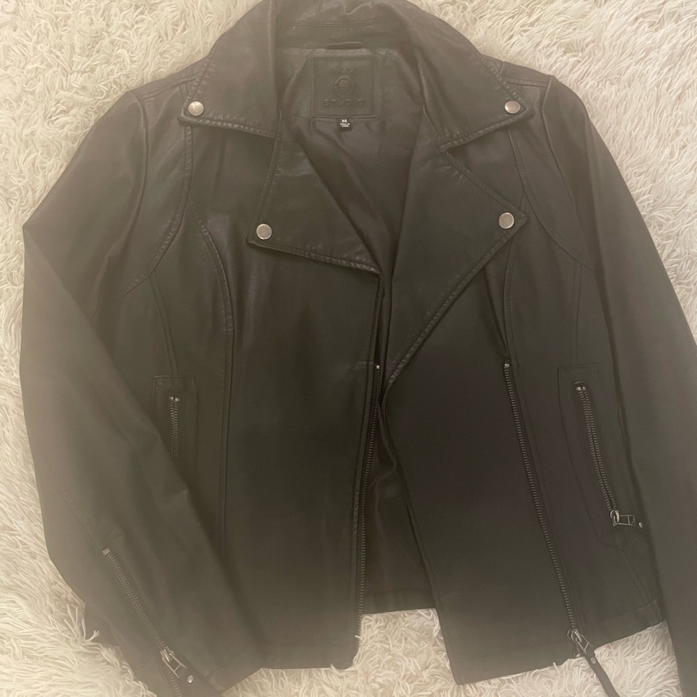 Faux leather biker jacket. Size M. Worn only once.